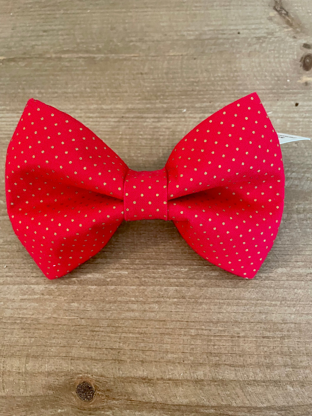 Christmas & Valentine's Day Red with Gold Polka Dots Pet Bow Ties